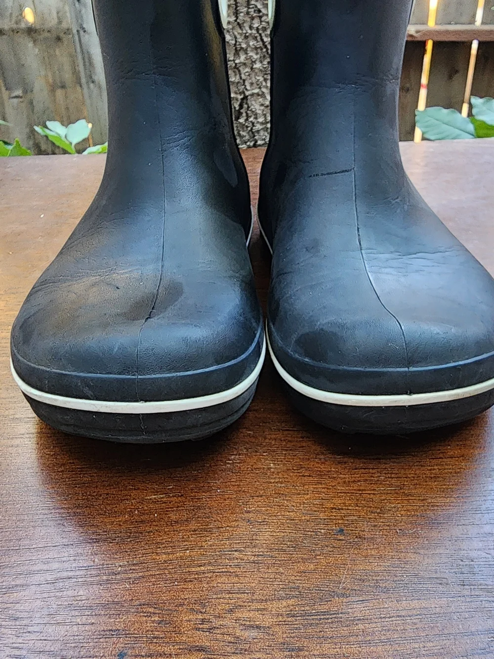 Crocs Jaunt Shorty Rain Boots Black Navy Waterproof Pull On Size [5]